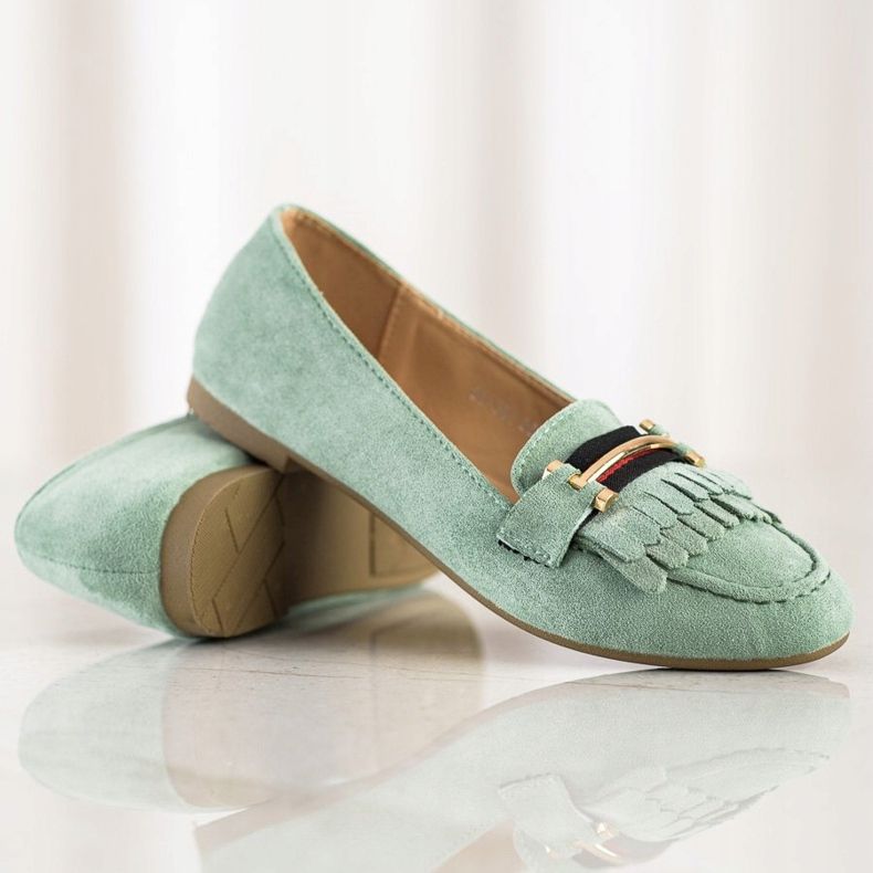 Anesia Paris Mocassins elegantes verde 1