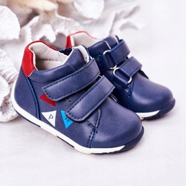 Apawwa Brogues infantis com velcro azul marinho Milo 2