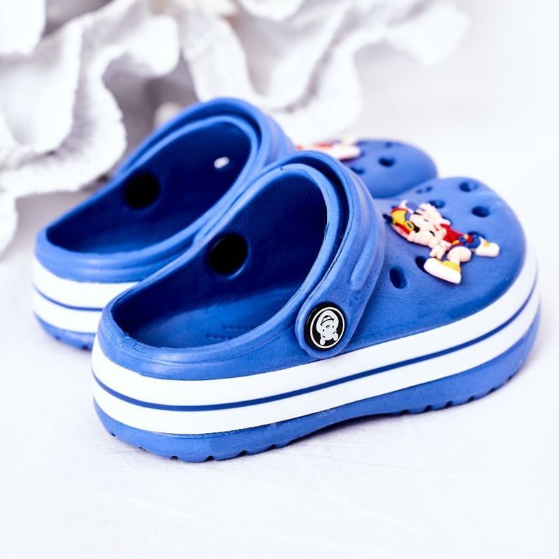 Chinelos de espuma infantil Crocs Blue Lazy Day azul 1 Chinelos de espuma infantil Crocs Blue Lazy Day azul 1