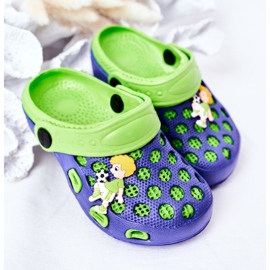 Chinelos de espuma infantil Crocs Júpiter Azul-Verde Marinho azul marinho 2