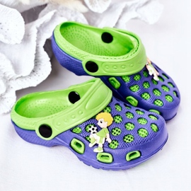 Chinelos de espuma infantil Crocs Júpiter Azul-Verde Marinho azul marinho 1