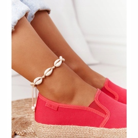 Alpercatas em uma plataforma trançada Big Star FF274149 vermelho 1