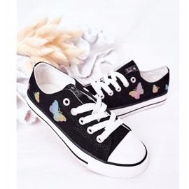 EVE Tênis infantis de contos de fadas negros com borboletas preto 1