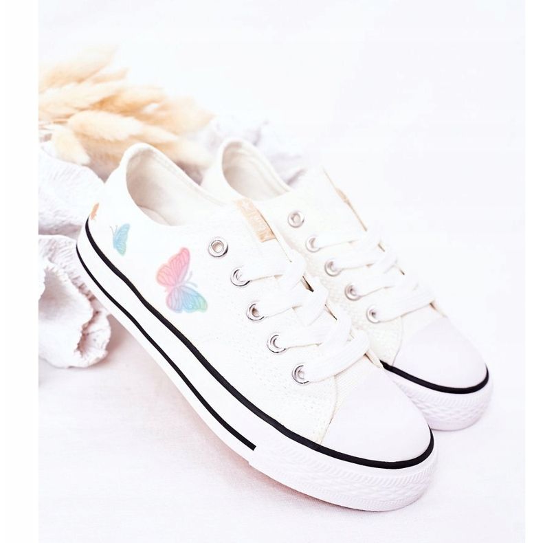 EVE Tênis infantil com borboletas brancas contos de fadas branco 2