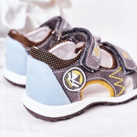 EVE Sandálias de futebol cinza infantil com velcro multicolorido 1