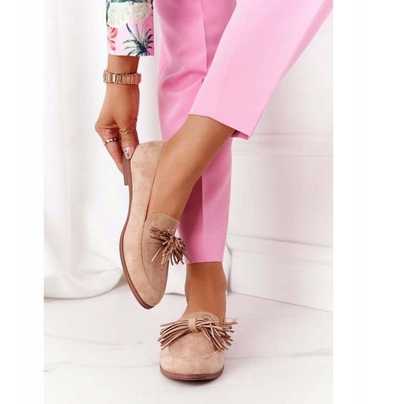 EVE Mocassins de camurça com franjas bege Alicante 1