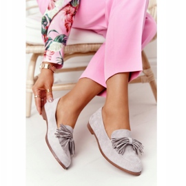 EVE Mocassins de camurça com franjas cinza Alicante 1