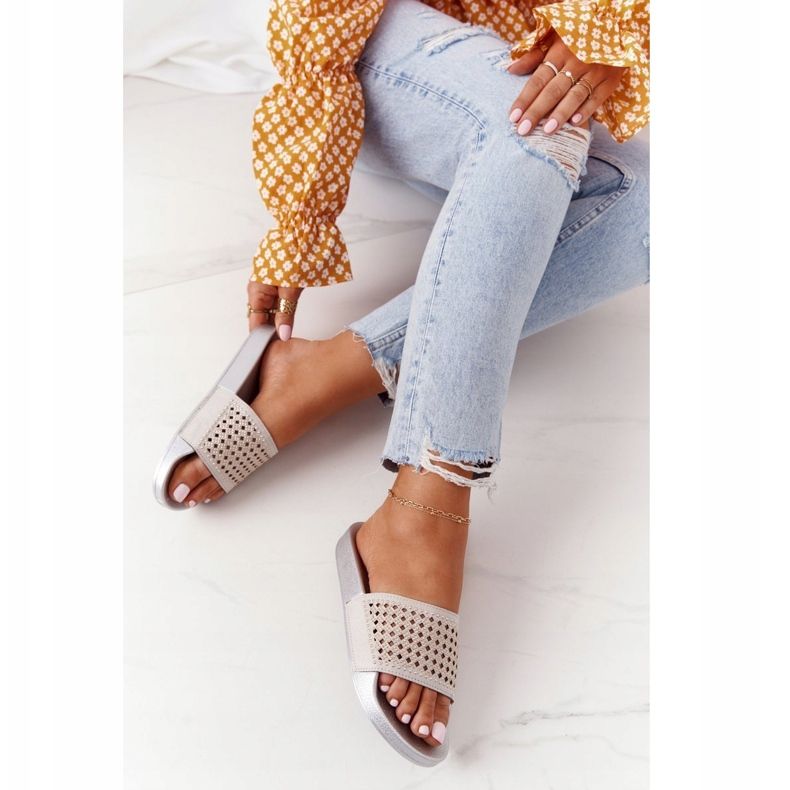 EVE Chinelos de borracha de lantejoulas cinza Tonya 1