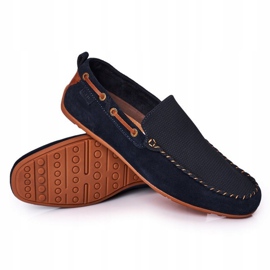Mocassins casuais de camurça GOE HH1N4019 Azul marinho castanho 2