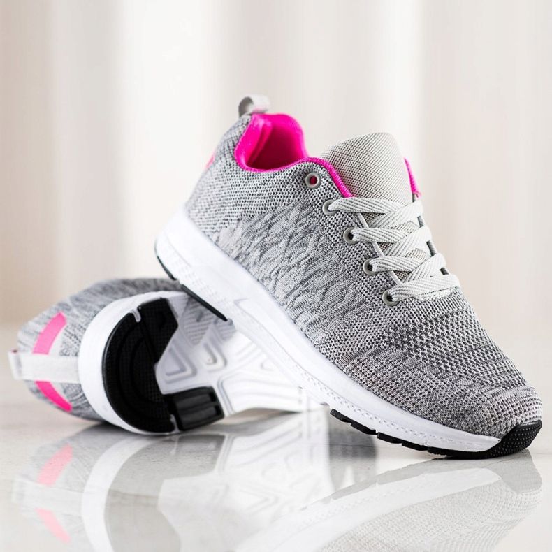 SHELOVET Tênis leves com cordões cinza 1