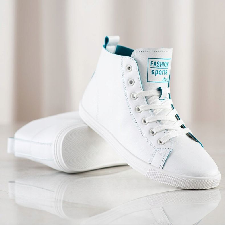 Ideal Shoes Tênis de tênis de alta moda branco 1
