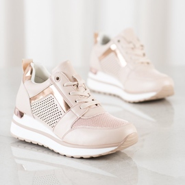 SHELOVET Tênis elegantes com brilho rosa 1