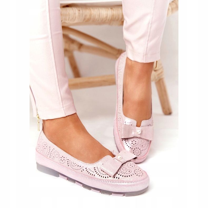 Rio Flore Couro Ecológico Bailarinas Rosa 4
