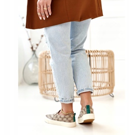 Desafio de tênis feminino deslizando cáqui bege castanho 2