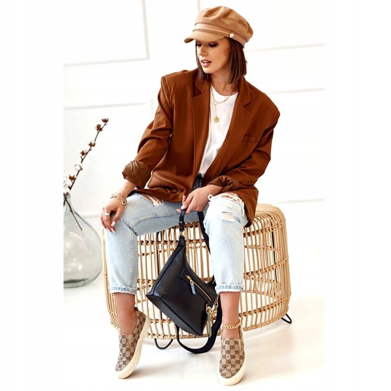 Desafio de tênis feminino deslizando cáqui bege marrom 5