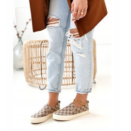 Desafio de tênis feminino deslizando cáqui bege castanho 1