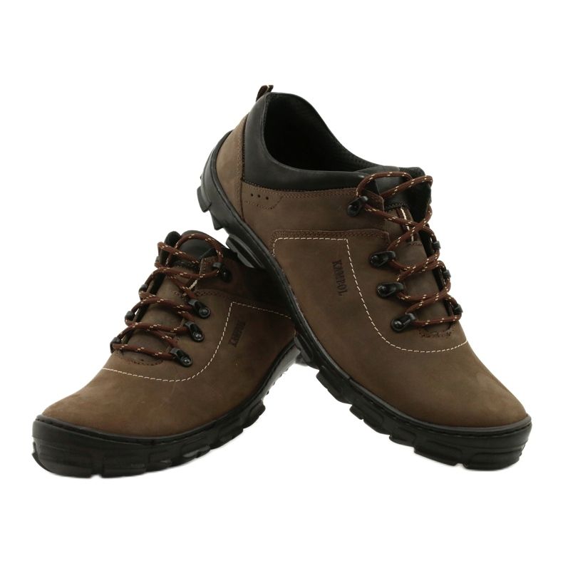 Kampol Sapatos de trekking masculinos 36 oliva marrom multicolorido 5