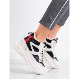 Seastar Sapatinhos de moda esportiva branco preto vermelho 1