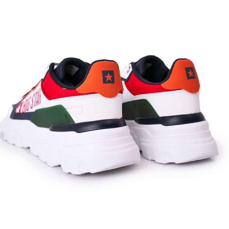 Sapatos esportivos masculinos Memory Foam Big Star HH174208 Branco e Azul marinho multicolorido 1