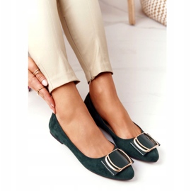Bailarinas de camurça com fivela Sergio Leone BL623 Verde dourado 4 Bailarinas de camurça com fivela Sergio Leone BL623 Verde dourado 4