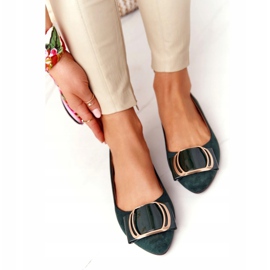 Bailarinas de camurça com fivela Sergio Leone BL623 ​​Verde dourado 1