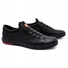 Polbut Sapatos masculinos de couro preto casual K23 1
