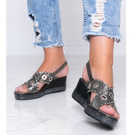 Sandálias cinza metalizadas Mon 1