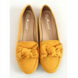 Mocassins com um laço de mel 88-382 Amarelo 1