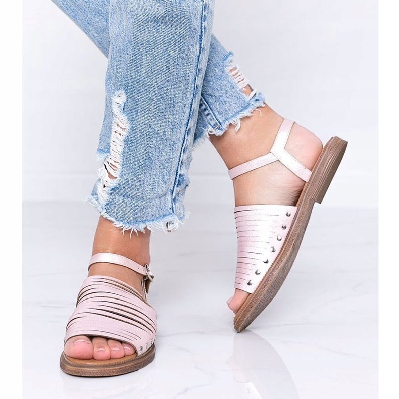 Sandálias rosa cintilantes Brown Sun 1