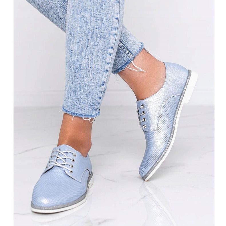 Sapatos aberturas Kyoto azuis brilhantes azul 2