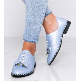 Sapatos azuis brilhantes com um laço de estrelas perdidas azul 1
