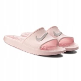 Chinelos femininos Nike Kawa Shower rosa 832655 601 cinza 1