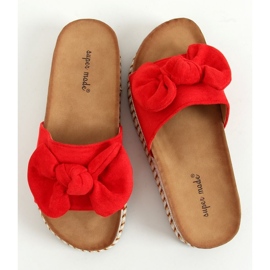 Red 7705 Chinelos vermelhos na sola decorada 1