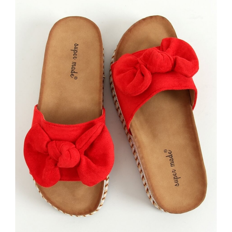 Red 7705 Chinelos vermelhos na sola decorada 1