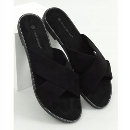 Sapatilhas cruzadas femininas negras 5143 pretas preto 1