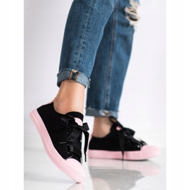 SHELOVET Tênis elegantes amarrados preto 1