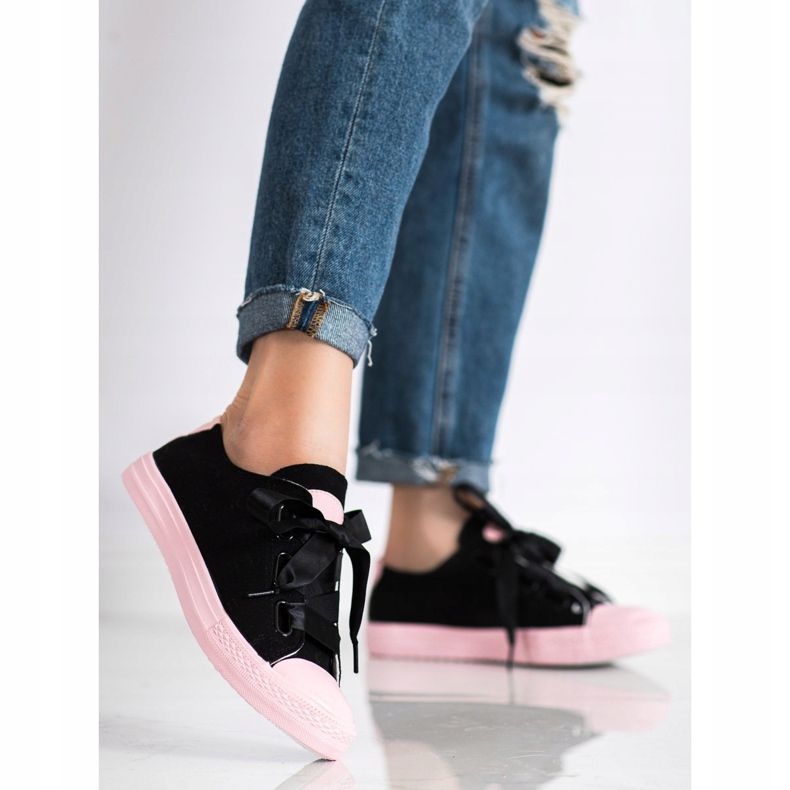 SHELOVET Tênis elegantes amarrados preto 1