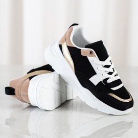 SHELOVET Tênis elegantes com malha preto 1