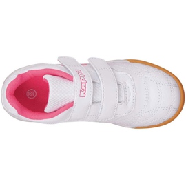 Sapatos infantis Kappa Kickoff K cinza-rosa 260509K 1027 branco branco 1