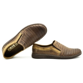 Joker Deslizamento masculino marrom em sapatos de verão 730J 2