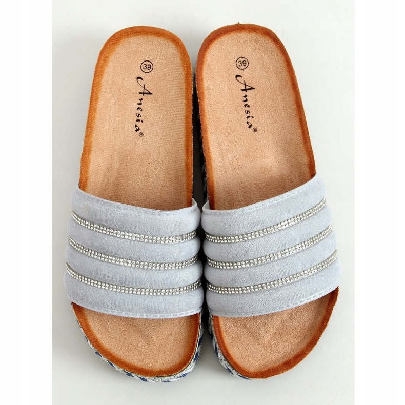 Chinelos azuis N-96 Blue na sola decorada azul 1