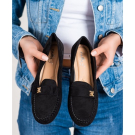 Fama Mocassins de camurça com enfeite preto 2 Fama Mocassins de camurça com enfeite preto 2