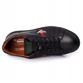 Bednarek Polish Shoes Tênis de couro masculino de couro preto bednarek preto 1
