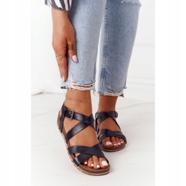 Sandálias pretas com solado de cortiça Big Star DD274A009 preto 1