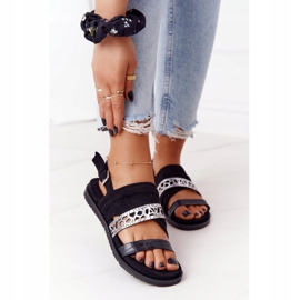 EVE Sandálias de camurça femininas pretas e prateadas Astúrias preto prata 2