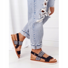 EVE Sandálias Com Punho Prateado Preto Almeria 2