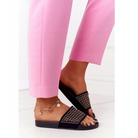 EVE Chinelos de borracha pretos Tonya com lantejoulas 2