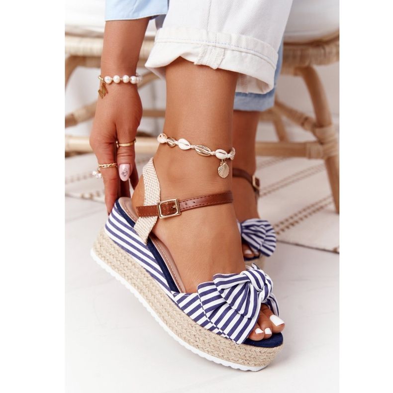 PG1 Sandálias de cunha azul marinho La Isla Bonita branco multicolorido 1