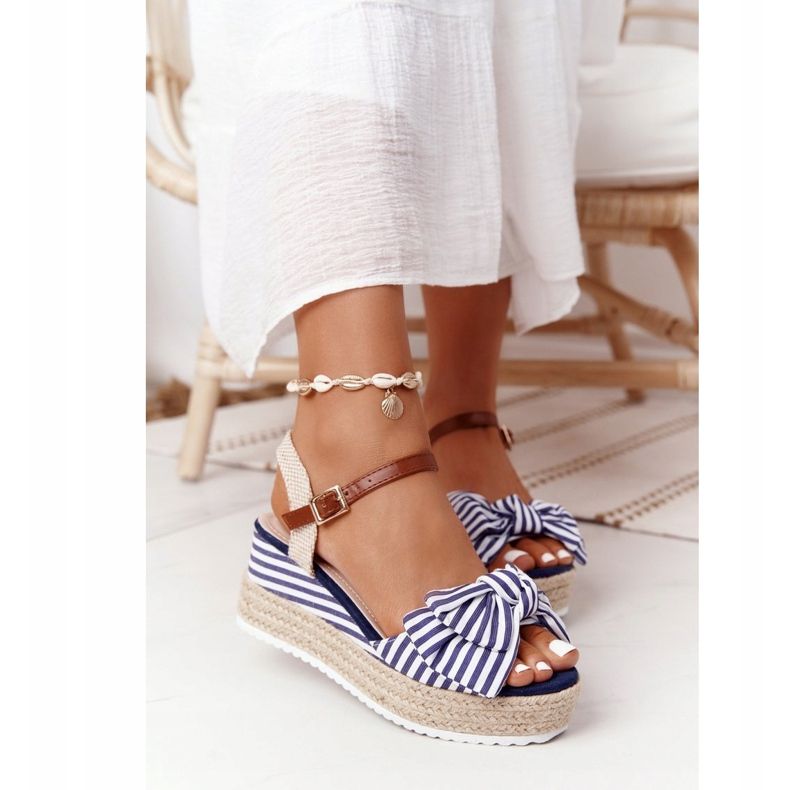 PG1 Sandálias de cunha azul marinho La Isla Bonita branco multicolorido 2