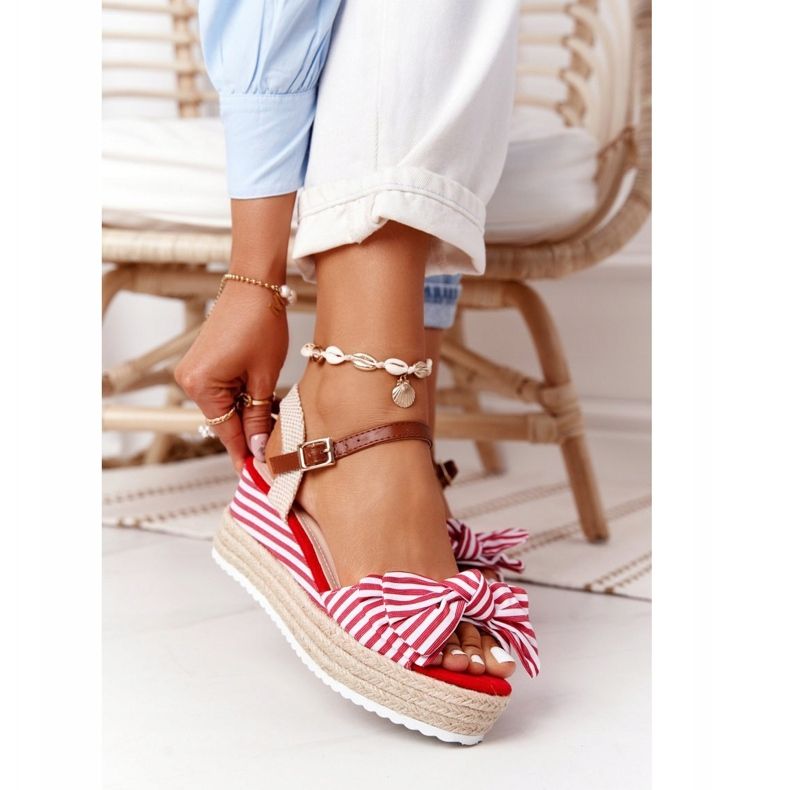 PG1 Sandálias de cunha estilo Mar Vermelho La Isla Bonita branco multicolorido 2